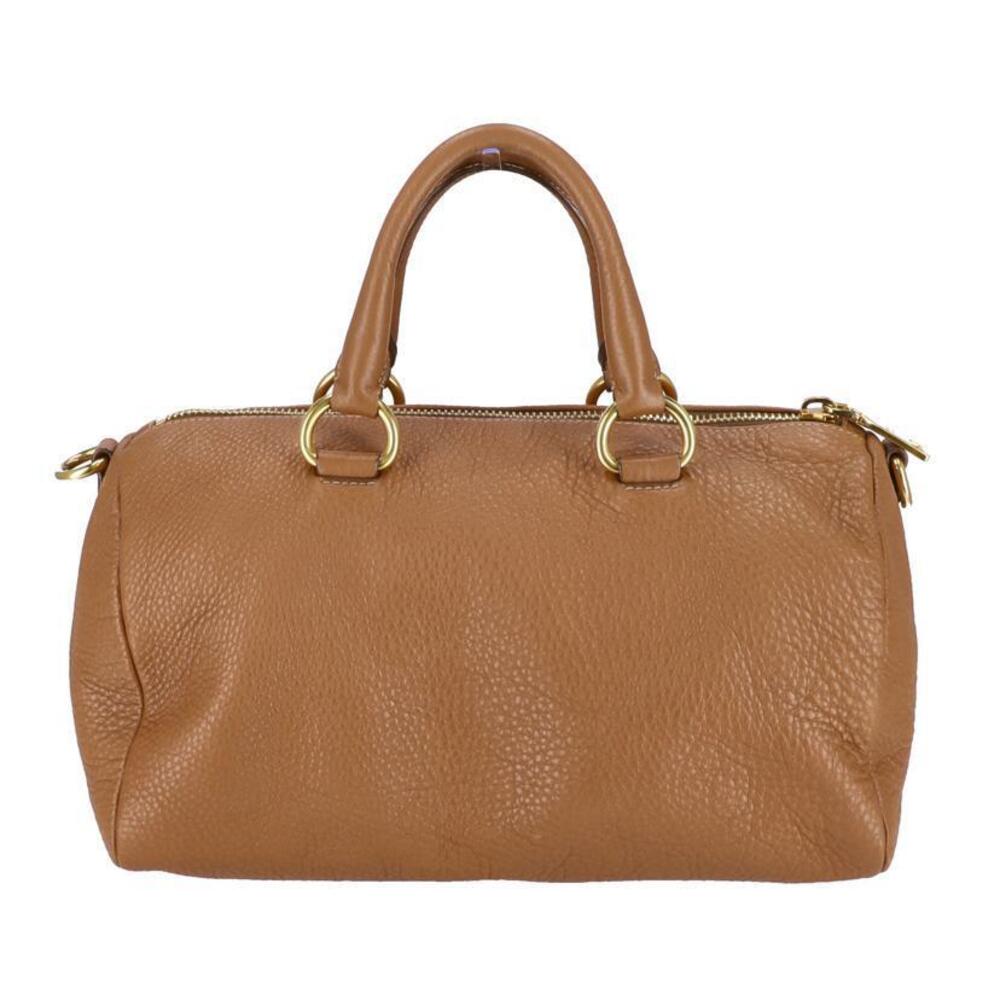Prada Handbag Vitello Leather Brown